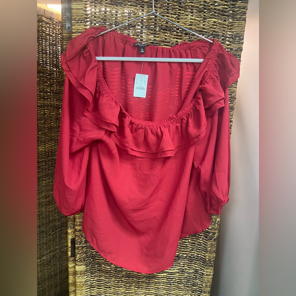 J. Crew-Mercantile, 100% Polyester, New w/Tag, Red, Size:XL